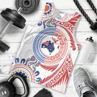 Tongan and Australian Culture Together Men Tank Top Ngatu Art Tribal Aboriginal Tattoo Pattern LT03 - Polynesian Pride