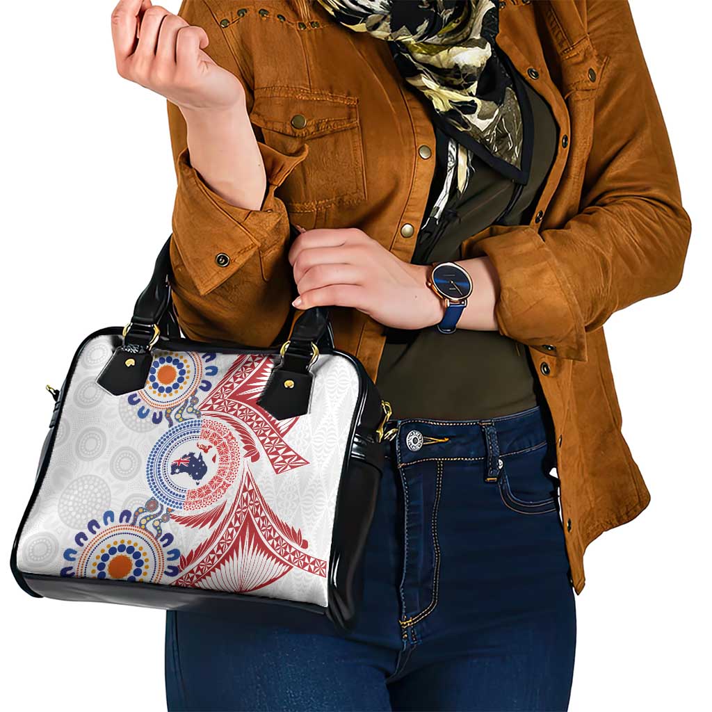 Tongan and Australian Culture Together Shoulder Handbag Ngatu Art Tribal Aboriginal Tattoo Pattern - Polynesian Pride