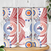 Tongan and Australian Culture Together Skinny Tumbler Ngatu Art Tribal Aboriginal Tattoo Pattern LT03 - Polynesian Pride