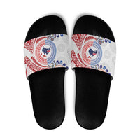Tongan and Australian Culture Together Slide Sandals Ngatu Art Tribal Aboriginal Tattoo Pattern - Polynesian Pride
