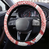 Tongan and Australian Culture Together Steering Wheel Cover Ngatu Art Tribal Aboriginal Tattoo Pattern LT03 - Polynesian Pride