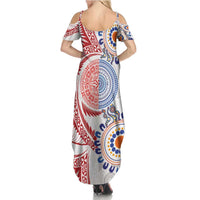 Tongan and Australian Culture Together Summer Maxi Dress Ngatu Art Tribal Aboriginal Tattoo Pattern LT03 - Polynesian Pride