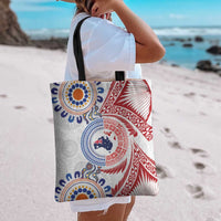 Tongan and Australian Culture Together Tote Bag Ngatu Art Tribal Aboriginal Tattoo Pattern LT03 - Polynesian Pride