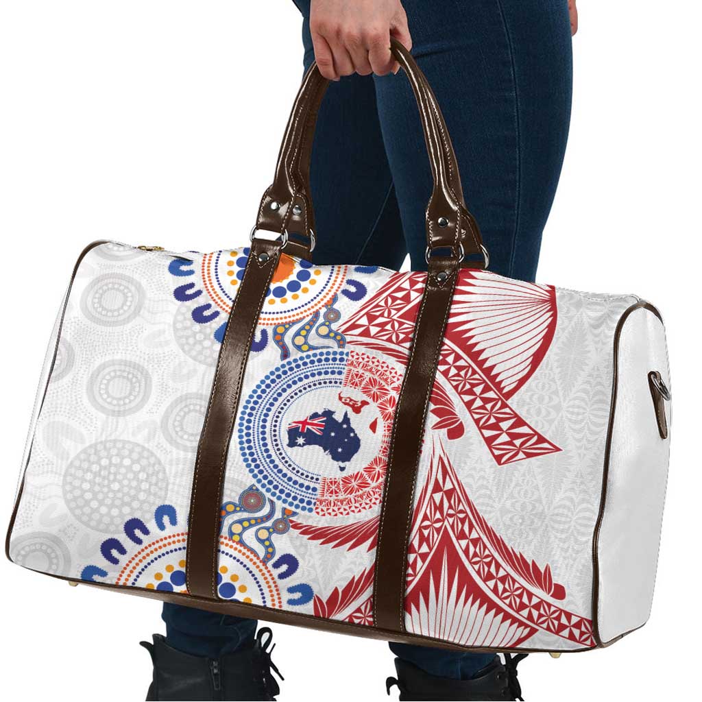 Tongan and Australian Culture Together Travel Bag Ngatu Art Tribal Aboriginal Tattoo Pattern LT03 - Polynesian Pride
