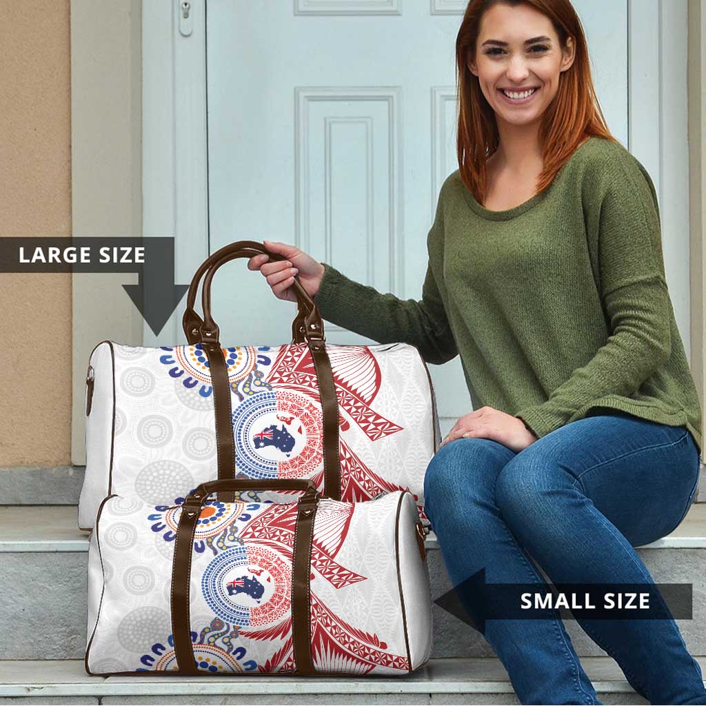 Tongan and Australian Culture Together Travel Bag Ngatu Art Tribal Aboriginal Tattoo Pattern LT03 - Polynesian Pride