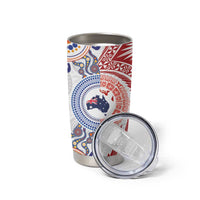 Tongan and Australian Culture Together Tumbler Cup Ngatu Art Tribal Aboriginal Tattoo Pattern LT03 - Polynesian Pride
