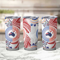 Tongan and Australian Culture Together Tumbler Cup Ngatu Art Tribal Aboriginal Tattoo Pattern LT03 - Polynesian Pride