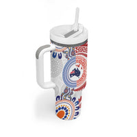 Tongan and Australian Culture Together Tumbler With Handle Ngatu Art Tribal Aboriginal Tattoo Pattern LT03 - Polynesian Pride
