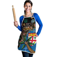 Fijian and Australian Culture Together Apron Aboriginal Art and Tapa Motifs with Kangaroo and Palm Tree LT03 - Polynesian Pride