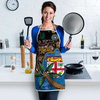 Fijian and Australian Culture Together Apron Aboriginal Art and Tapa Motifs with Kangaroo and Palm Tree LT03 - Polynesian Pride