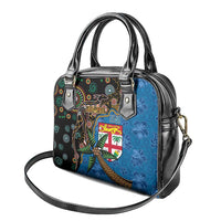 Fijian and Australian Culture Together Shoulder Handbag Aboriginal Art and Tapa Motifs with Kangaroo and Palm Tree LT03 - Polynesian Pride