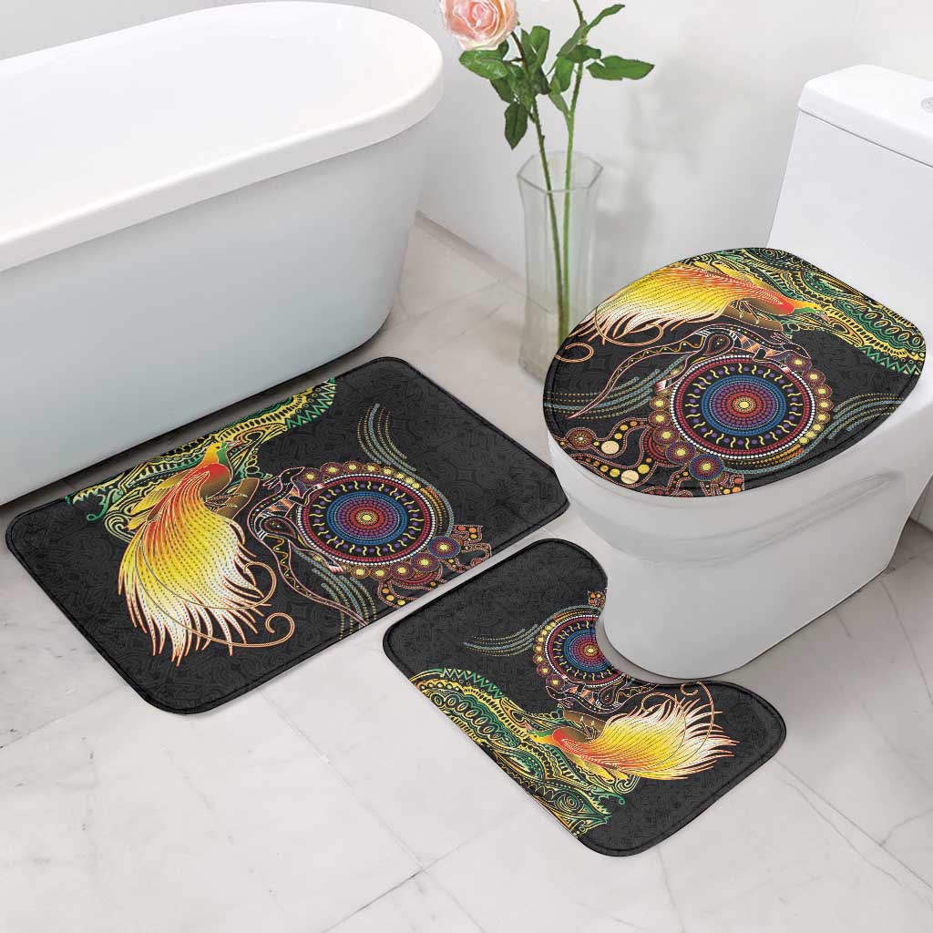 Papua New Guinea and Australia Together Bathroom Set Bird of Paradise and Kangaroo Melanesian Aboriginal Motifs LT03 - Polynesian Pride