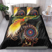 Papua New Guinea and Australia Together Bedding Set Bird of Paradise and Kangaroo Melanesian Aboriginal Motifs LT03 - Polynesian Pride