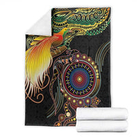 Papua New Guinea and Australia Together Blanket Bird of Paradise and Kangaroo Melanesian Aboriginal Motifs LT03 - Polynesian Pride