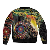 Papua New Guinea and Australia Together Bomber Jacket Bird of Paradise and Kangaroo Melanesian Aboriginal Motifs LT03 - Polynesian Pride