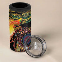 Papua New Guinea and Australia Together 4 in 1 Can Cooler Tumbler Bird of Paradise and Kangaroo Melanesian Aboriginal Motifs LT03 - Polynesian Pride