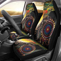 Papua New Guinea and Australia Together Car Seat Cover Bird of Paradise and Kangaroo Melanesian Aboriginal Motifs LT03 - Polynesian Pride