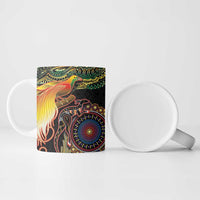 Papua New Guinea and Australia Together Ceramic Mug Bird of Paradise and Kangaroo Melanesian Aboriginal Motifs LT03 - Polynesian Pride