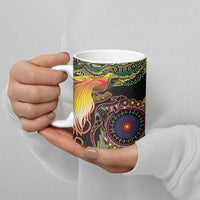 Papua New Guinea and Australia Together Ceramic Mug Bird of Paradise and Kangaroo Melanesian Aboriginal Motifs LT03 - Polynesian Pride