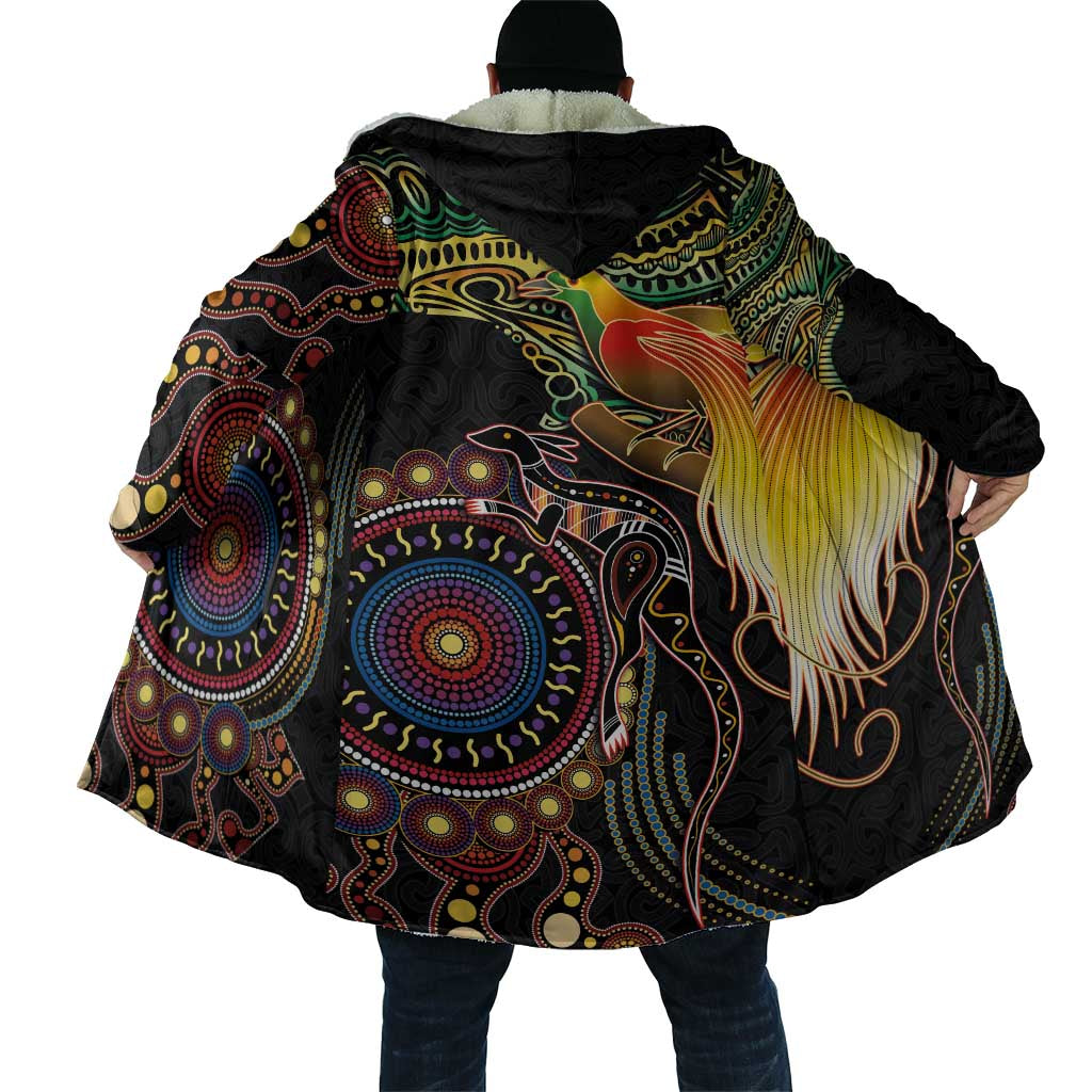 Papua New Guinea and Australia Together Cloak Bird of Paradise and Kangaroo Melanesian Aboriginal Motifs LT03 - Polynesian Pride
