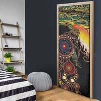 Papua New Guinea and Australia Together Door Cover Bird of Paradise and Kangaroo Melanesian Aboriginal Motifs LT03 - Polynesian Pride