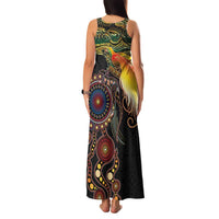 Papua New Guinea and Australia Together Family Matching Tank Maxi Dress and Hawaiian Shirt Bird of Paradise and Kangaroo Melanesian Aboriginal Motifs - Polynesian Pride
