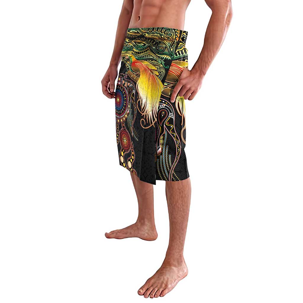 Papua New Guinea and Australia Together Lavalava Bird of Paradise and Kangaroo Melanesian Aboriginal Motifs LT03 - Polynesian Pride