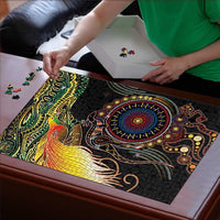 Papua New Guinea and Australia Together Puzzle Bird of Paradise and Kangaroo Melanesian Aboriginal Motifs LT03 - Polynesian Pride