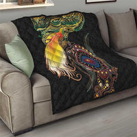 Papua New Guinea and Australia Together Quilt Bird of Paradise and Kangaroo Melanesian Aboriginal Motifs LT03 - Polynesian Pride