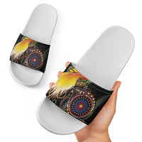 Papua New Guinea and Australia Together Slide Sandals Bird of Paradise and Kangaroo Melanesian Aboriginal Motifs LT03 - Polynesian Pride