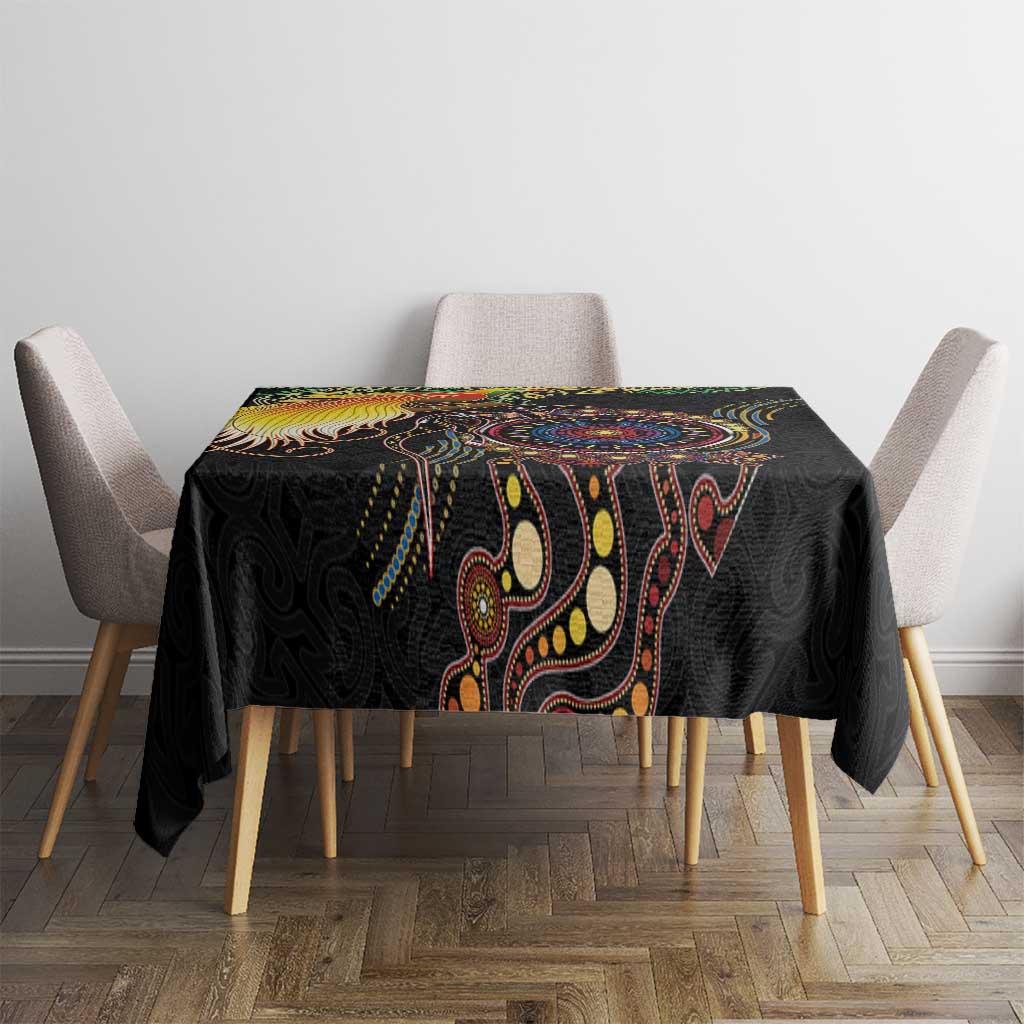 Papua New Guinea and Australia Together Tablecloth Bird of Paradise and Kangaroo Melanesian Aboriginal Motifs LT03 - Polynesian Pride