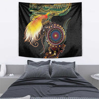Papua New Guinea and Australia Together Tapestry Bird of Paradise and Kangaroo Melanesian Aboriginal Motifs LT03 - Polynesian Pride