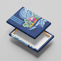 Hawaiian Mele Kalikimaka Canvas Wall Art Funny Santa on Whale Island with Kakau Tattoos LT03 - Polynesian Pride