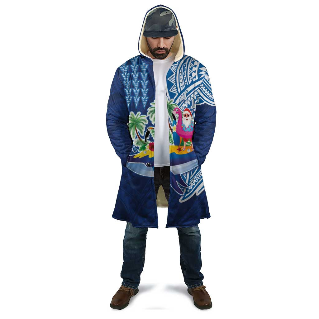 Hawaiian Mele Kalikimaka Cloak Funny Santa on Whale Island with Kakau Tattoos LT03 - Polynesian Pride