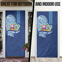 Hawaiian Mele Kalikimaka Door Cover Funny Santa on Whale Island with Kakau Tattoos LT03 - Polynesian Pride
