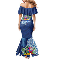 Hawaiian Mele Kalikimaka Family Matching Mermaid Dress and Hawaiian Shirt Funny Santa on Whale Island with Kakau Tattoos LT03 - Polynesian Pride