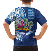 Hawaiian Mele Kalikimaka Kid Hawaiian Shirt Funny Santa on Whale Island with Kakau Tattoos LT03 - Polynesian Pride