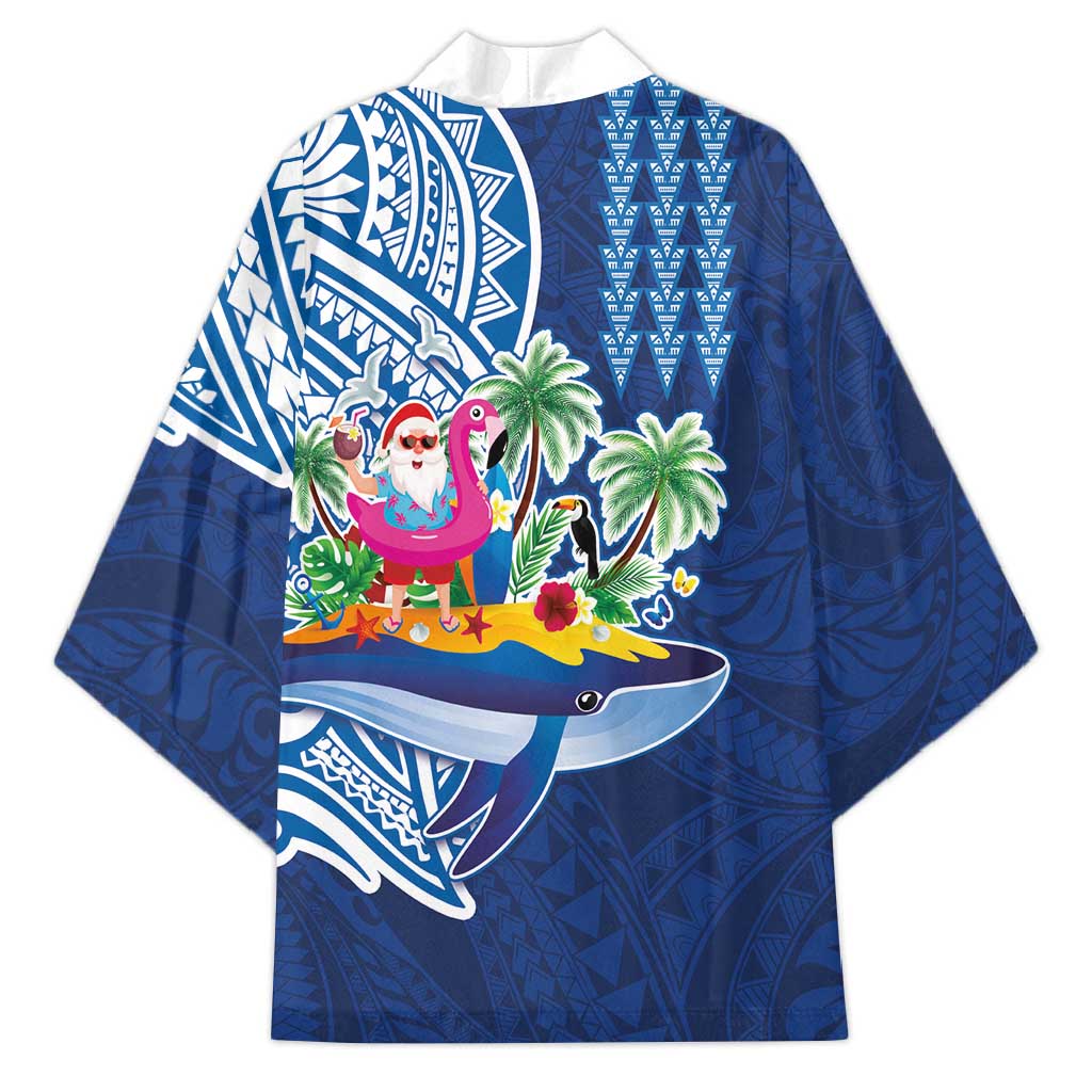 Hawaiian Mele Kalikimaka Kimono Funny Santa on Whale Island with Kakau Tattoos LT03 - Polynesian Pride