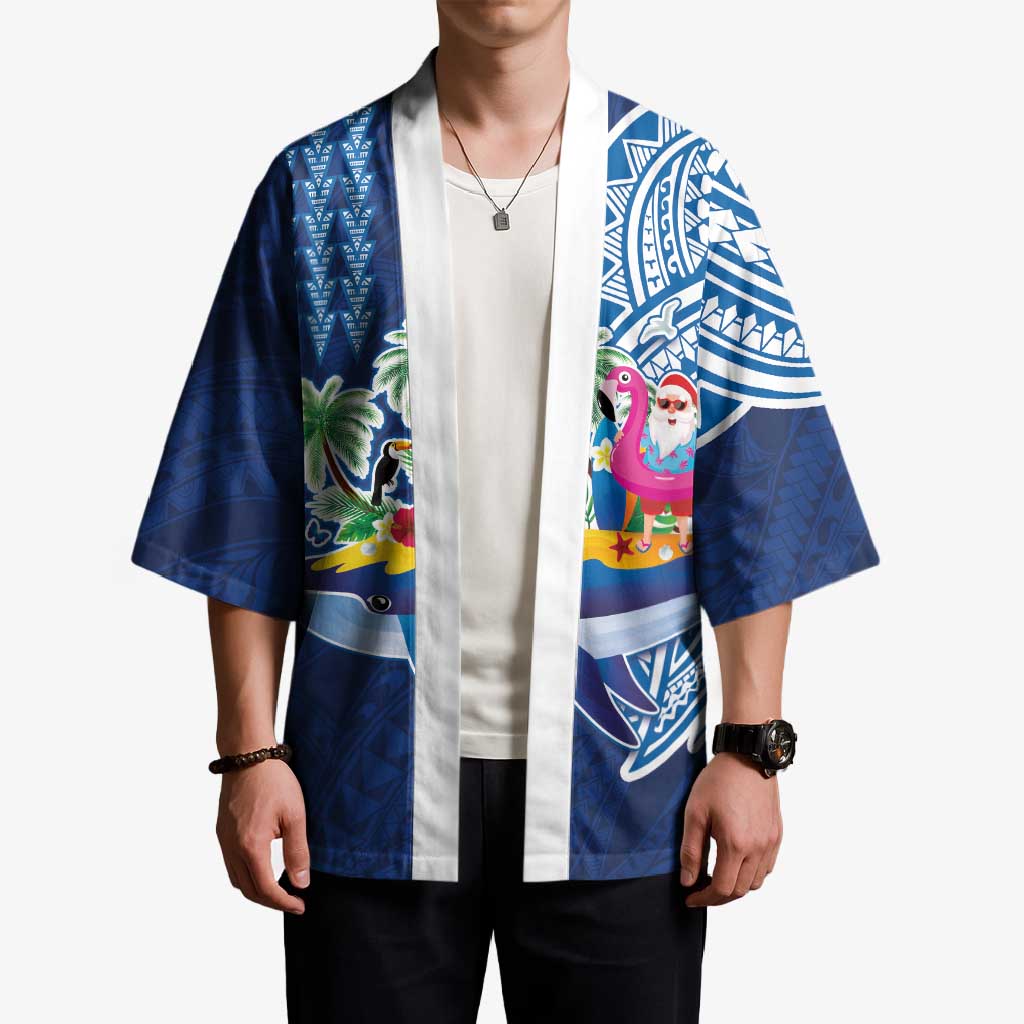 Hawaiian Mele Kalikimaka Kimono Funny Santa on Whale Island with Kakau Tattoos LT03 - Polynesian Pride