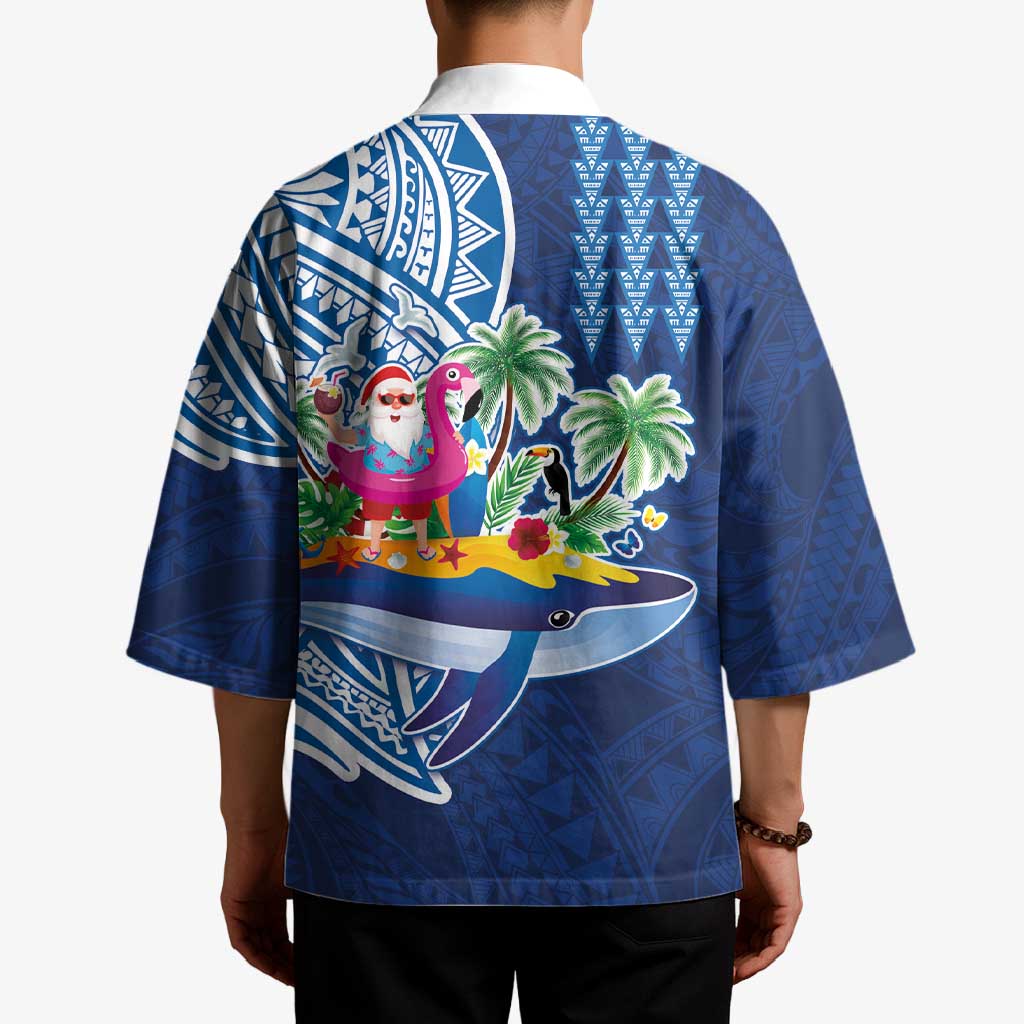 Hawaiian Mele Kalikimaka Kimono Funny Santa on Whale Island with Kakau Tattoos LT03 - Polynesian Pride