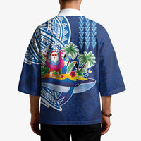 Hawaiian Mele Kalikimaka Kimono Funny Santa on Whale Island with Kakau Tattoos LT03 - Polynesian Pride