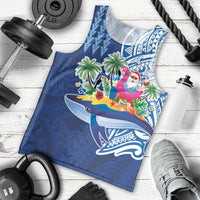 Hawaiian Mele Kalikimaka Men Tank Top Funny Santa on Whale Island with Kakau Tattoos LT03 - Polynesian Pride