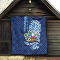 Hawaiian Mele Kalikimaka Quilt Funny Santa on Whale Island with Kakau Tattoos LT03 - Polynesian Pride