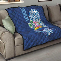 Hawaiian Mele Kalikimaka Quilt Funny Santa on Whale Island with Kakau Tattoos LT03 - Polynesian Pride