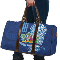Hawaiian Mele Kalikimaka Travel Bag Funny Santa on Whale Island with Kakau Tattoos LT03 - Polynesian Pride
