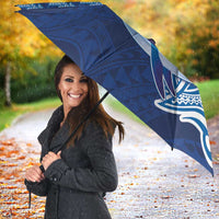 Hawaiian Mele Kalikimaka Umbrella Funny Santa on Whale Island with Kakau Tattoos LT03 - Polynesian Pride