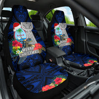 Guam Christmas Car Seat Cover Santa Gift Latte Stone and Sea Turle Mix Hibiscus Chamorro Blue Style LT03 One Size red - Polynesian Pride