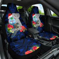 Custom Guam Christmas Car Seat Cover Santa Gift Latte Stone and Sea Turle Mix Hibiscus Chamorro Blue Style LT03 One Size red - Polynesian Pride