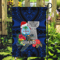 Custom Guam Christmas Garden Flag Santa Gift Latte Stone and Sea Turle Mix Hibiscus Chamorro Blue Style LT03 Garden Flag red - Polynesian Pride