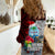 Guam Christmas Women Casual Shirt Santa Gift Latte Stone and Sea Turle Mix Hibiscus Chamorro Red Style LT03
